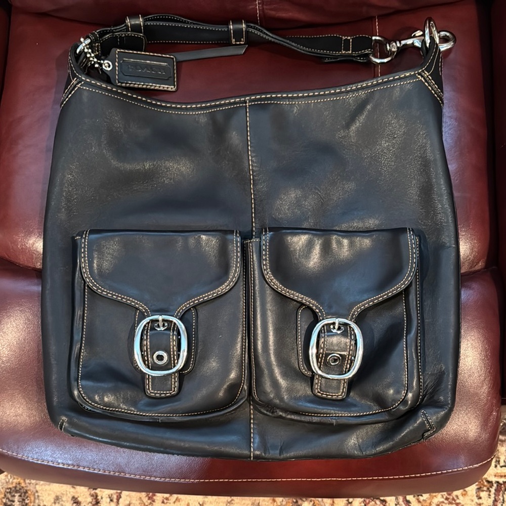 Coach Black Leather Shoulder Bag
